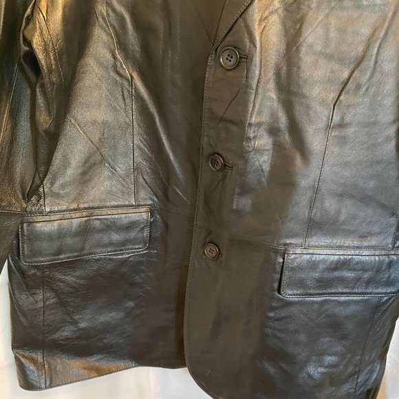 NWT Niko Men's Black Leather Blazer Size Large - Picture 4 of 8